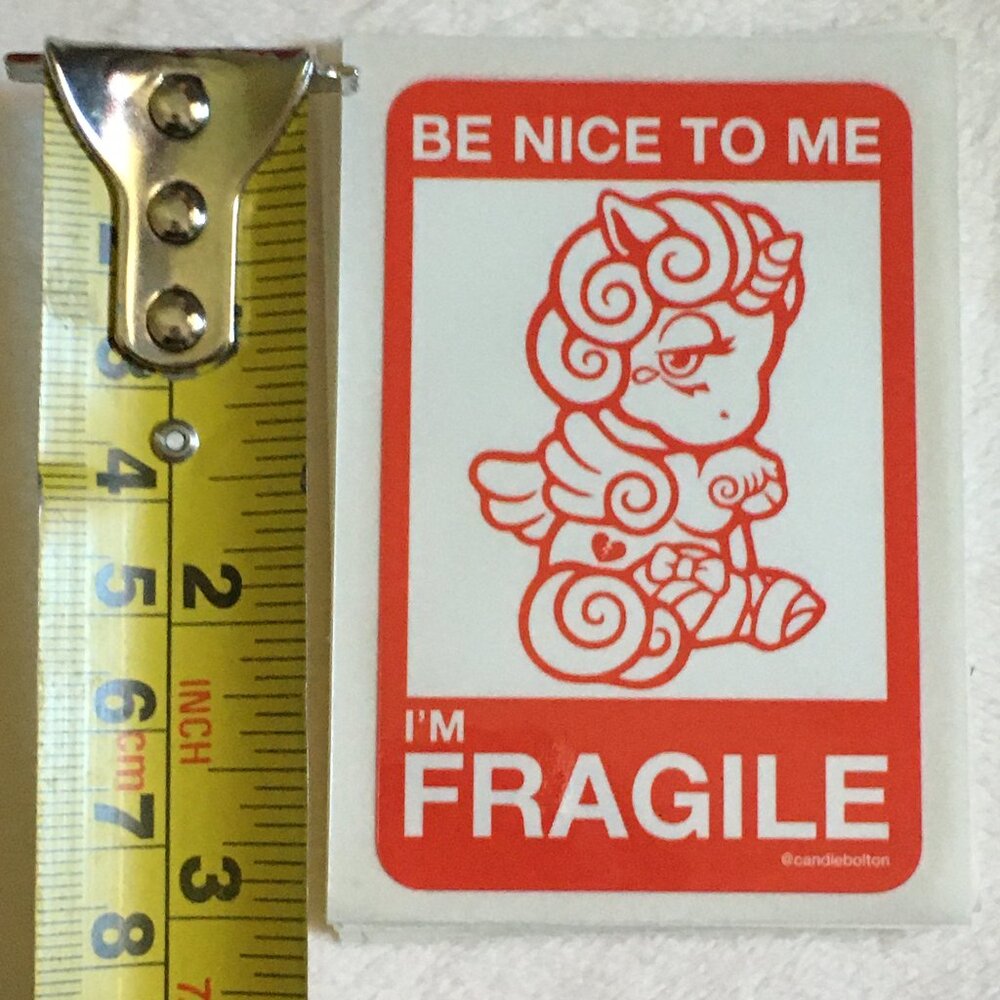 5/$25 Retro Large 'Fragile' Postage Sticker - Picture 2 of 4